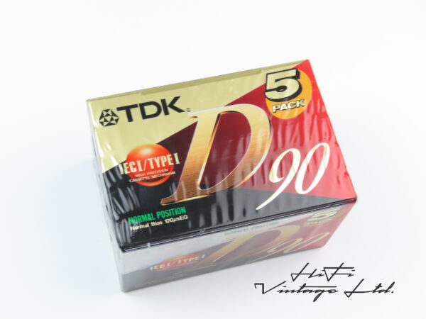 TDK D90 5-pack cassettes.