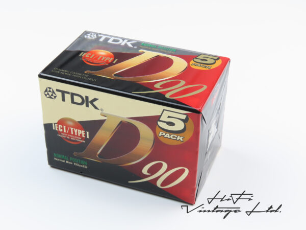 TDK D90 5-pack cassettes.