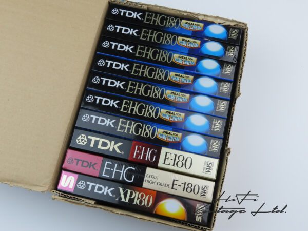 TDK E-HG180 VHS cassettes