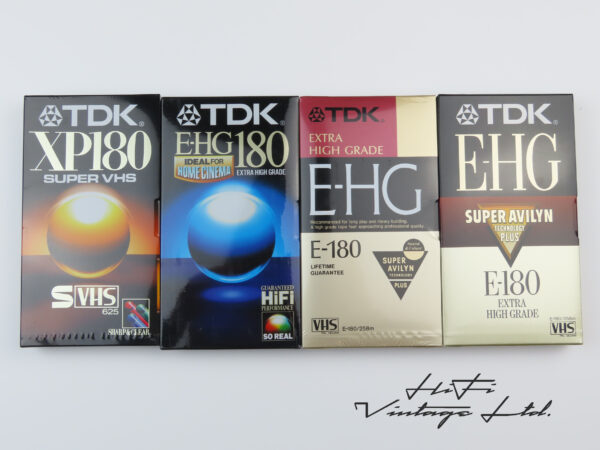 TDK E-HG180 VHS cassettes