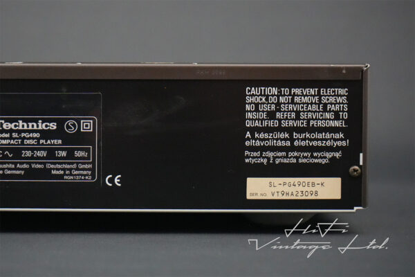 Technics SL-PG490A Compact Disc CD Player.