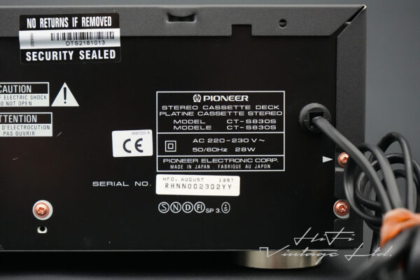 Pioneer CT-S830S 3-head Stereo Cassette Deck.