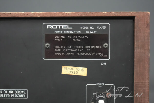 Rotel RE-700 7-Band Stereo Graphic Equaliser.