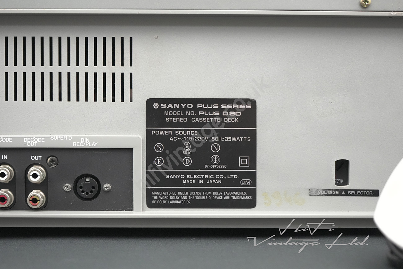 Sanyo Plus D80 Cassette Deck